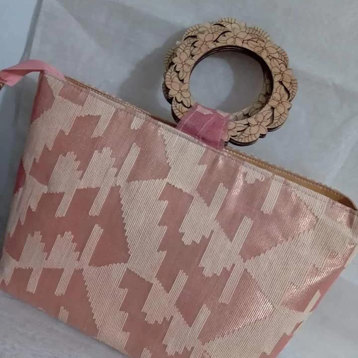 Jamdani Purse (Creamy Pink)